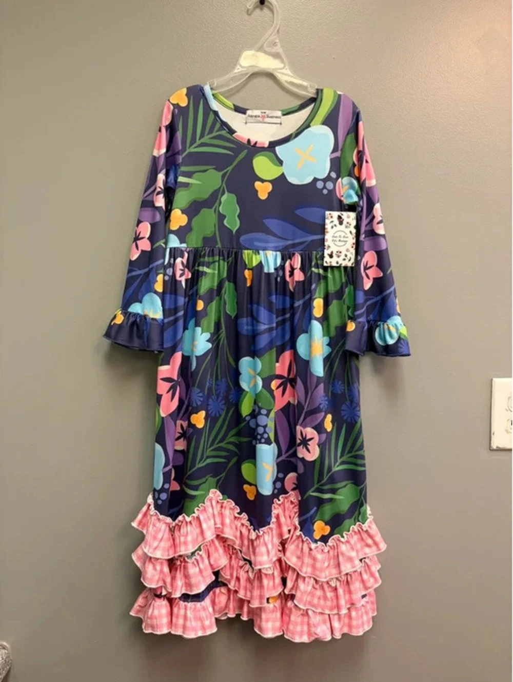 NWT Girls 7-8 Maxi Ruffle Dress Boutique